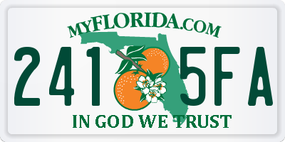 FL license plate 2415FA