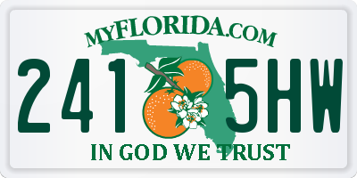 FL license plate 2415HW