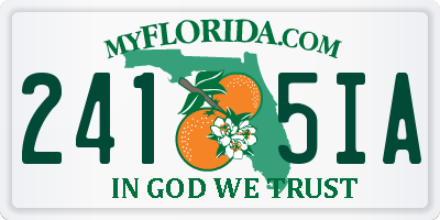 FL license plate 2415IA