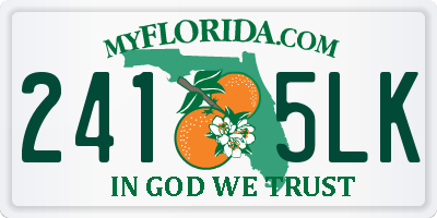 FL license plate 2415LK