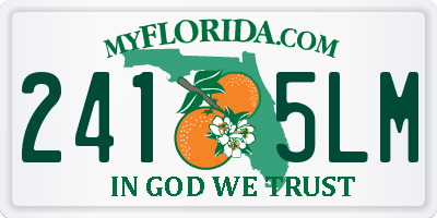 FL license plate 2415LM