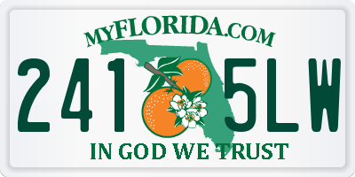 FL license plate 2415LW