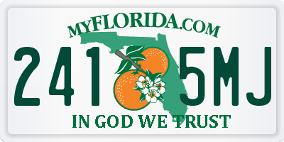 FL license plate 2415MJ