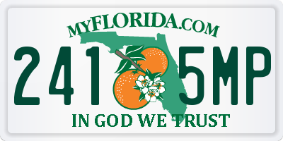 FL license plate 2415MP