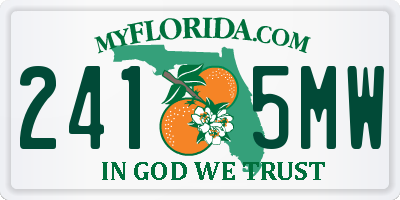 FL license plate 2415MW