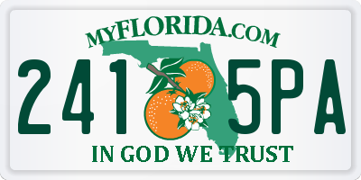 FL license plate 2415PA