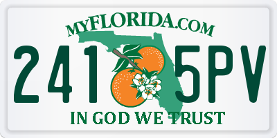 FL license plate 2415PV