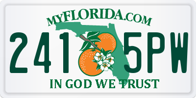 FL license plate 2415PW