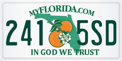 FL license plate 2415SD