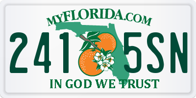 FL license plate 2415SN