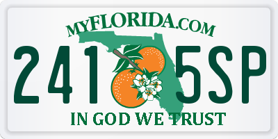 FL license plate 2415SP