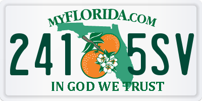 FL license plate 2415SV