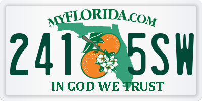 FL license plate 2415SW