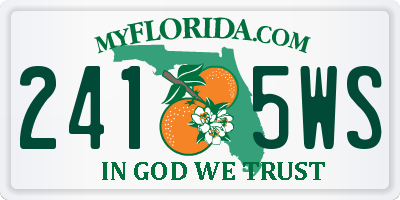 FL license plate 2415WS