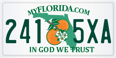 FL license plate 2415XA