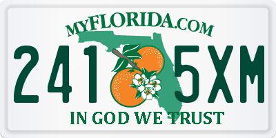 FL license plate 2415XM