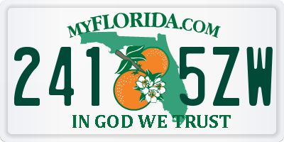 FL license plate 2415ZW