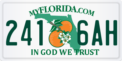 FL license plate 2416AH