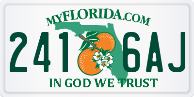 FL license plate 2416AJ