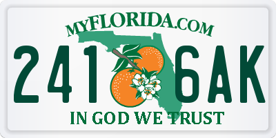 FL license plate 2416AK