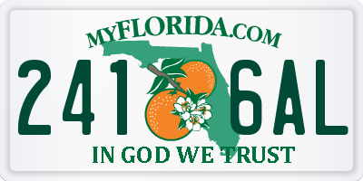 FL license plate 2416AL