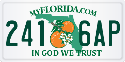 FL license plate 2416AP