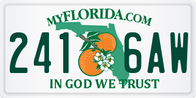 FL license plate 2416AW