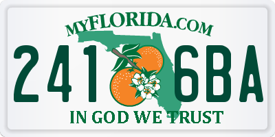 FL license plate 2416BA