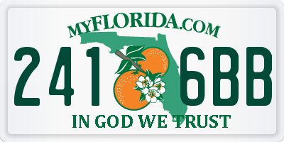 FL license plate 2416BB