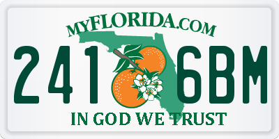 FL license plate 2416BM
