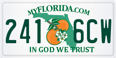 FL license plate 2416CW