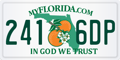 FL license plate 2416DP