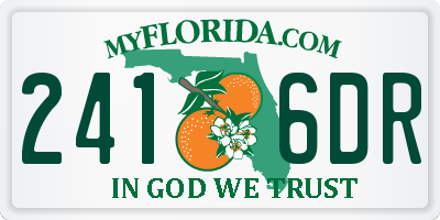 FL license plate 2416DR