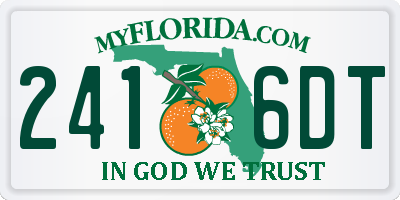 FL license plate 2416DT