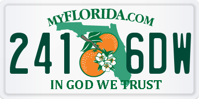 FL license plate 2416DW