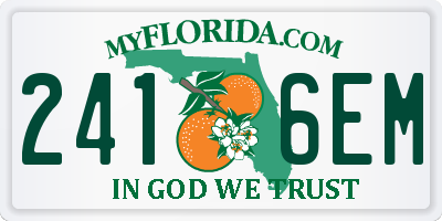 FL license plate 2416EM