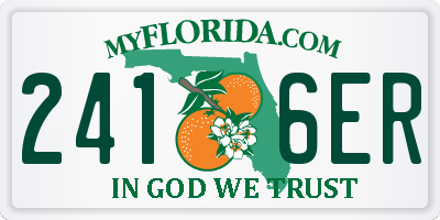 FL license plate 2416ER
