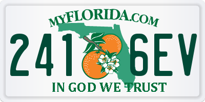 FL license plate 2416EV