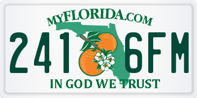 FL license plate 2416FM