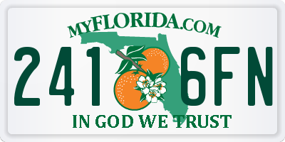 FL license plate 2416FN