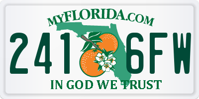 FL license plate 2416FW