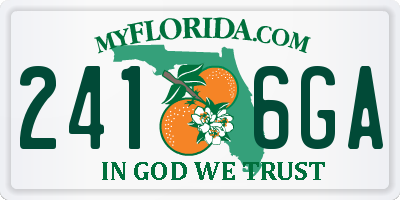 FL license plate 2416GA