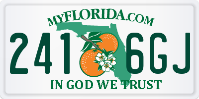 FL license plate 2416GJ