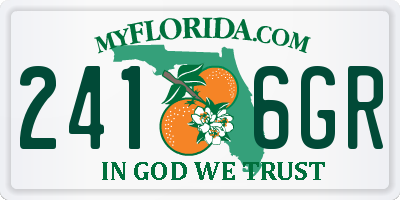 FL license plate 2416GR
