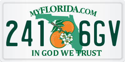 FL license plate 2416GV