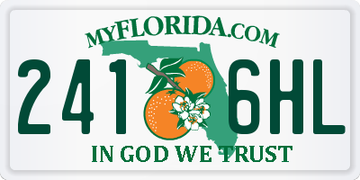 FL license plate 2416HL