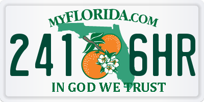 FL license plate 2416HR