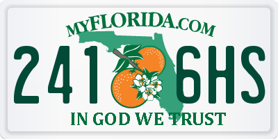 FL license plate 2416HS