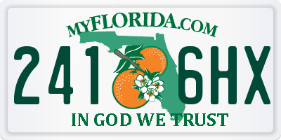 FL license plate 2416HX