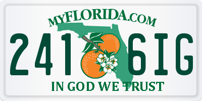 FL license plate 2416IG
